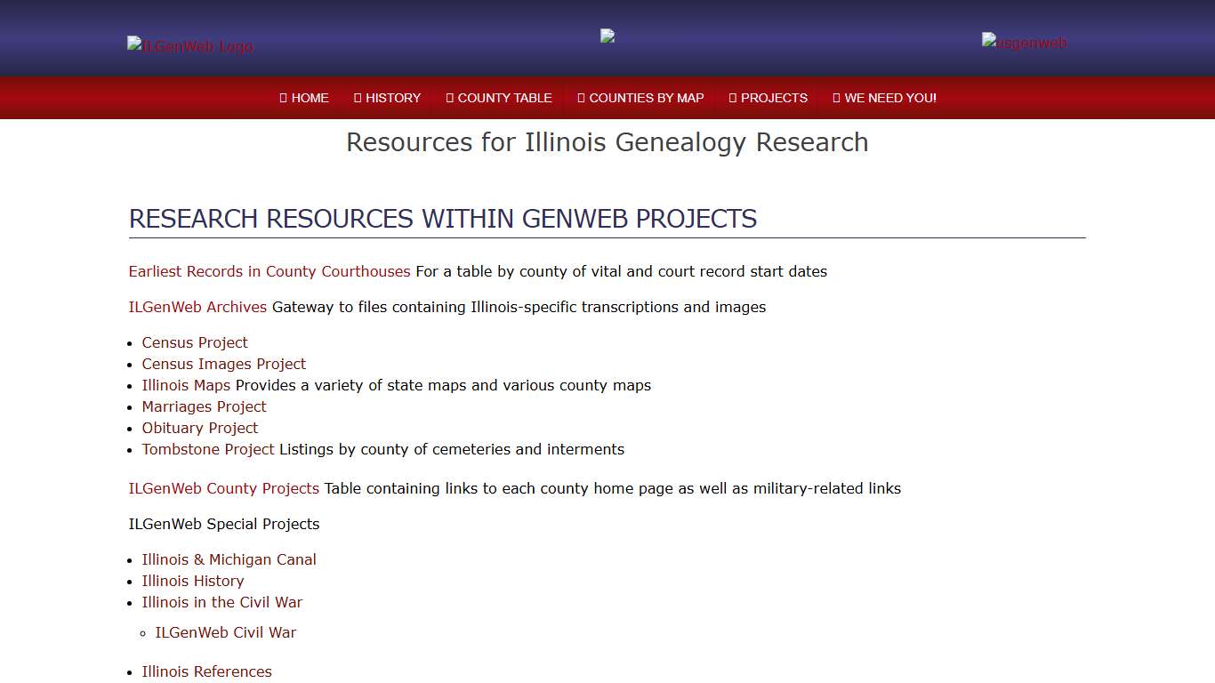 Welcome to ILGenWeb - Illinois Genealogy